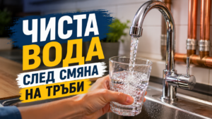 Чиста вода след смяна на тръби