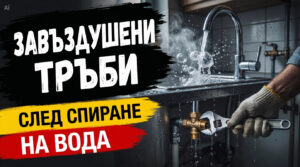 Завъздушени тръби след спиране на вода